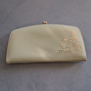 Vtg Baronet Green Clutch Wallet